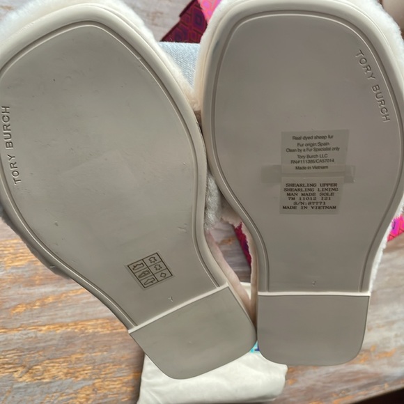 Tory Burch Shearling Jeweled Slides - Picture 3 of 5